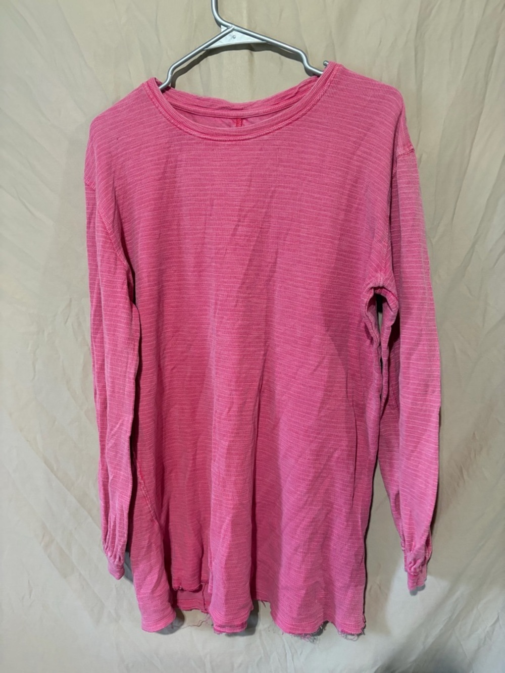 Free People Womens Soul Song Long Sleeve Shirt Pink Oversized M
